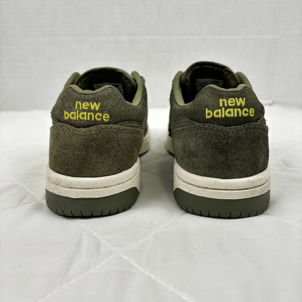 New Balance 480 Suede Sneakers Olive Green Neon Yellow Mens 7 Womens 8.5 - Picture 5 of 10